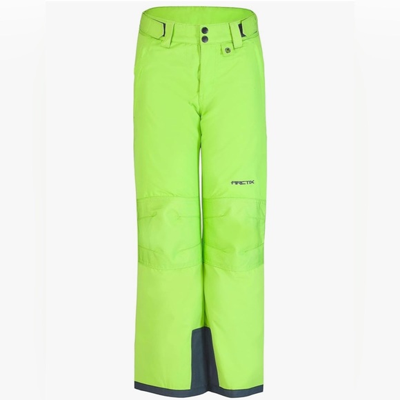 Arctix Kids Snow Pants Reinforced Knees + Seat, Green,‎ Adjustable, Medium 10-12 - Picture 1 of 9